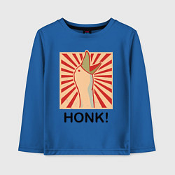 Лонгслив хлопковый детский Гусь honk, цвет: синий