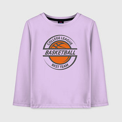 Лонгслив хлопковый детский Basketball best team, цвет: лаванда