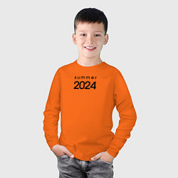 Лонгслив хлопковый детский Summer 2024, цвет: оранжевый — фото 2