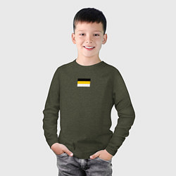 Лонгслив хлопковый детский Rus empire minimalism, цвет: меланж-хаки — фото 2