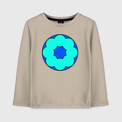 Лонгслив хлопковый детский Цветочный орнамент из окружностей, цвет: миндальный