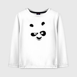 Лонгслив хлопковый детский Кунг фу панда силуэт, цвет: белый