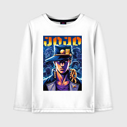 Лонгслив хлопковый детский Jojo - Jotaro Kujo ai art, цвет: белый