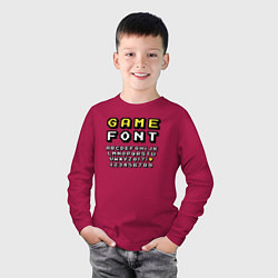 Лонгслив хлопковый детский Game font, цвет: маджента — фото 2