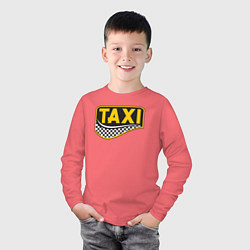 Лонгслив хлопковый детский Такси, цвет: коралловый — фото 2