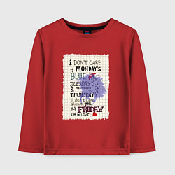 Лонгслив хлопковый детский The Cure - Friday im in love, цвет: красный