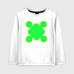 Лонгслив хлопковый детский Салатовая фигура с контуром, цвет: белый