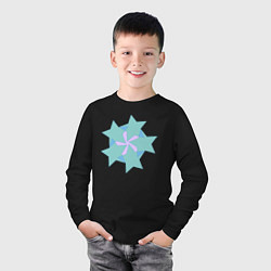 Лонгслив хлопковый детский Совмещенные звезды, цвет: черный — фото 2