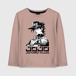 Лонгслив хлопковый детский Jotaro Kujo - jojo ai art, цвет: пыльно-розовый