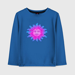 Лонгслив хлопковый детский Холодное солнце, цвет: синий