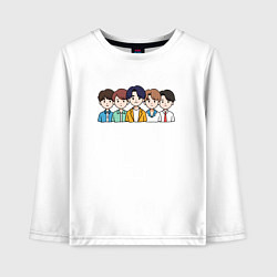 Лонгслив хлопковый детский Бтс purpose, цвет: белый
