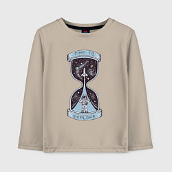 Лонгслив хлопковый детский Время исследовать, цвет: миндальный