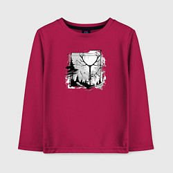Лонгслив хлопковый детский Осеннее приключение, цвет: маджента