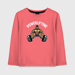 Лонгслив хлопковый детский Powerlifting gym, цвет: коралловый