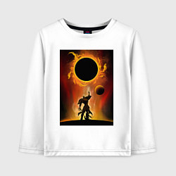 Лонгслив хлопковый детский Эсканор грех льва, цвет: белый