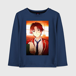 Лонгслив хлопковый детский Киётака Аянокоджи, цвет: тёмно-синий