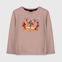 Лонгслив хлопковый детский Дэхья из Геншин Импакт, цвет: пыльно-розовый