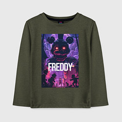 Лонгслив хлопковый детский Freddy - мишка Фредди, цвет: меланж-хаки