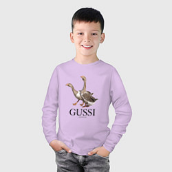 Лонгслив хлопковый детский Gussi ga-ga-ga, цвет: лаванда — фото 2