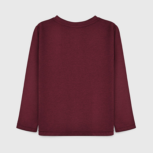 Детский лонгслив Силуэт самурая на закате / Меланж-бордовый – фото 2