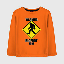 Детский лонгслив Предупреждающий знак Bigfoot zone