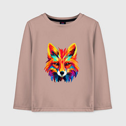 Лонгслив хлопковый детский Красочный лис поп арт, цвет: пыльно-розовый