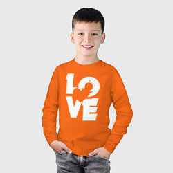 Лонгслив хлопковый детский Love heart, цвет: оранжевый — фото 2
