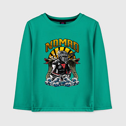 Лонгслив хлопковый детский Кочевник, цвет: зеленый