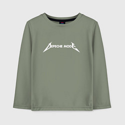 Лонгслив хлопковый детский Depeche Mode - Metallica logo, цвет: авокадо