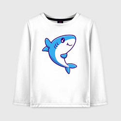 Лонгслив хлопковый детский Дружелюбная акула, цвет: белый