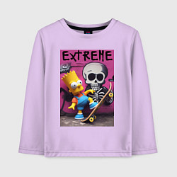 Лонгслив хлопковый детский Bart Simpson and skateboard - extreme, цвет: лаванда