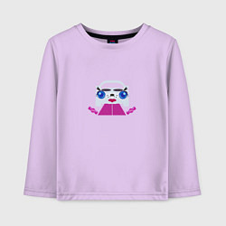 Лонгслив хлопковый детский Машина белая, цвет: лаванда