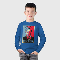 Лонгслив хлопковый детский Doctor, цвет: синий — фото 2
