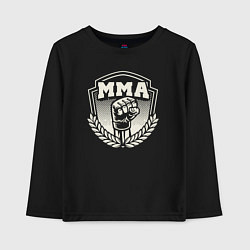 Лонгслив хлопковый детский Кулак MMA, цвет: черный