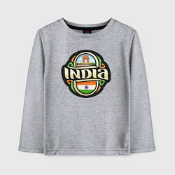 Лонгслив хлопковый детский India, цвет: меланж