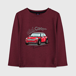 Лонгслив хлопковый детский Mini Cooper, цвет: меланж-бордовый