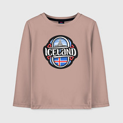 Лонгслив хлопковый детский Iceland, цвет: пыльно-розовый