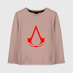 Лонгслив хлопковый детский Red logo of assassins, цвет: пыльно-розовый