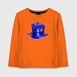 Лонгслив хлопковый детский Tardis ink, цвет: оранжевый