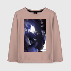 Лонгслив хлопковый детский Магическая битва Сатору Годзё Сугуру Гэто, цвет: пыльно-розовый