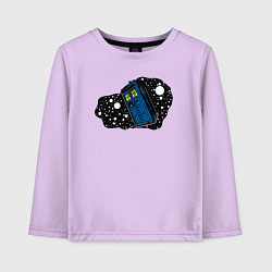 Лонгслив хлопковый детский Тардис и звёзды, цвет: лаванда