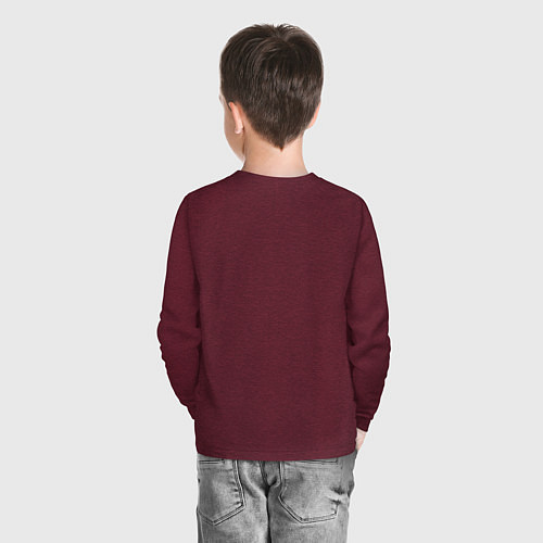 Детский лонгслив NewJeans grunge / Меланж-бордовый – фото 4