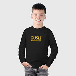 Лонгслив хлопковый детский Gusli making - гусли, цвет: черный — фото 2