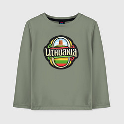 Лонгслив хлопковый детский Литва, цвет: авокадо