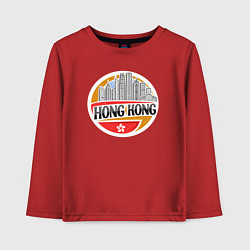 Лонгслив хлопковый детский Мегаполис Гонконг, цвет: красный