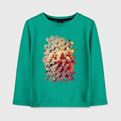 Лонгслив хлопковый детский Гексагон в цвете, цвет: зеленый