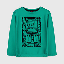 Лонгслив хлопковый детский В душе я астронавт, цвет: зеленый