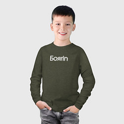 Лонгслив хлопковый детский Боярин бояrin, цвет: меланж-хаки — фото 2