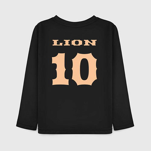 Детский лонгслив Львиный футбол / Черный – фото 2