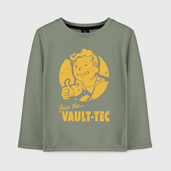 Лонгслив хлопковый детский Vault boy like print, цвет: авокадо